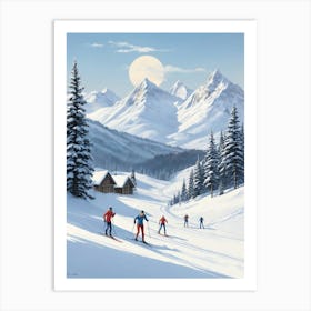 Nordic Ski Scene Art Print 1 Art Print