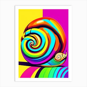 Snail With Colourful Background Pop Art Art Print