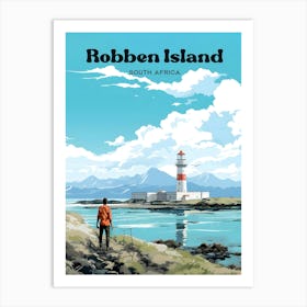 Robben Island South Africa Lighthouse Travel Art Art Print