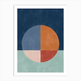 Circle in Blue and Orange No.1 Art Print