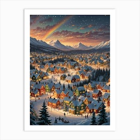 North Pole Village Art Print