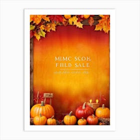 Autumn Sale Banner Vibrant Oranges Deep Reds And Warm Golds Spotlight Festive Design Leaves Gent (3) Art Print