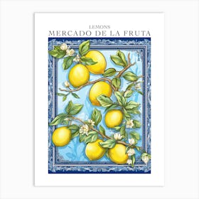 Mercado De La Fruta Lemons Illustration 12 Poster Art Print