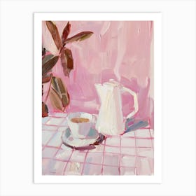 Pink Breakfast Food Moka Coffee 1 Art Print