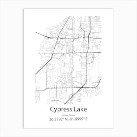 Cypress Gardens,United States Minimalist Map Art Print