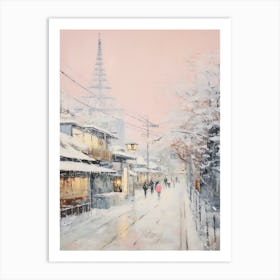 Dreamy Winter Painting Tokyo Japan 3 Art Print