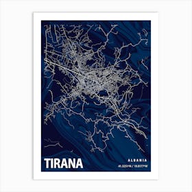 Tirana Crocus Marble Map Art Print