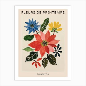Spring Floral French Poster  Poinsettia 2 Art Print