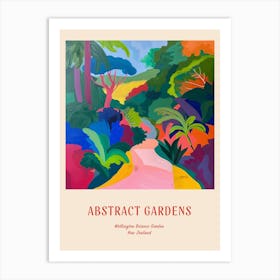 Colourful Gardens Wellington Botanic Garden New Zealand 2 Red Poster Art Print