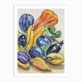 Plantain Vintage Sketch Fruit Art Print