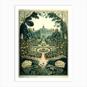 Park Of The Palace Of Versailles, 1 France Vintage Botanical Art Print