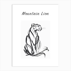 B&W Mountain Lion Poster Art Print