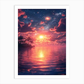 Sunset Over The Ocean 8 Art Print