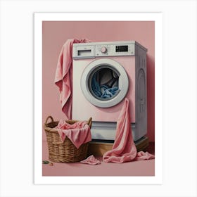 Pink Washing Machine 1 Art Print