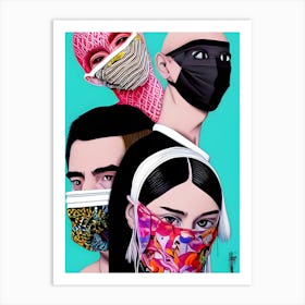 Masquerade Mask Fashion Collage 10 Art Print