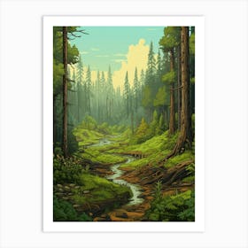 Forest Reserve Pixel Art 3 Art Print