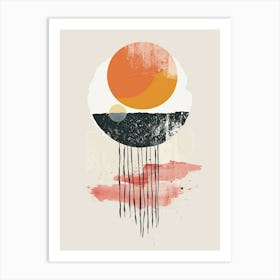 Celestial Bloom In Retro Motion Mid Century Style Art Print