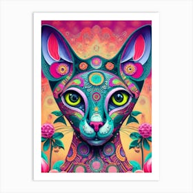 Psychedelic Cat 1 Art Print