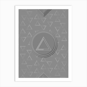 Geometric Glyph Sigil with Hex Array Pattern in Gray n.0127 Art Print