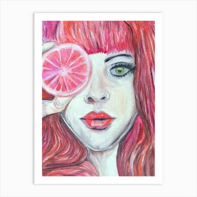 Grapefruit Girl Art Print