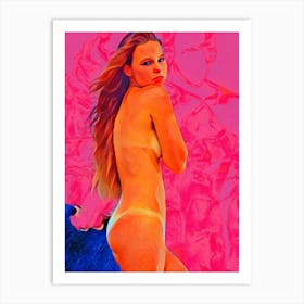 Nude Woman In Red 1 Art Print