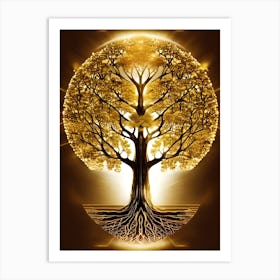 Golden Tree Of Life 1 Art Print