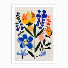 Painted Florals Bluebonnet 3 Art Print