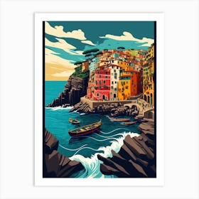 Riomaggiore, Italy Travel Poster Vintage Art Print