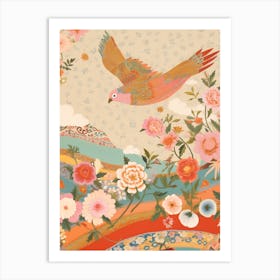 Maximalist Bird Painting Sparrow 1 Art Print