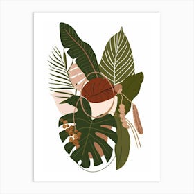 Tropical Leaves In A Pot Art Print