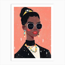 Black Woman In Sunglasses 5 Art Print