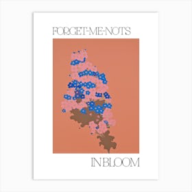 Forget Me Nots In Bloom Flowers Bold Illustration 3 Art Print