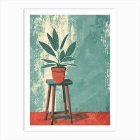 Potted Plant On A Stool 1 Art Print