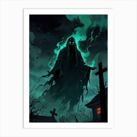 Ghost In The Graveyard Art Print