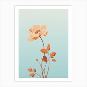 Poppies On A Blue Background Art Print