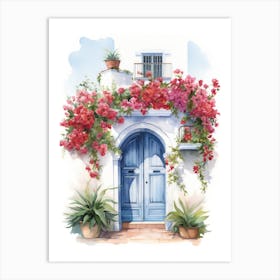 Casablanca, Morocco   Mediterranean Doors Watercolour Painting 3 Art Print