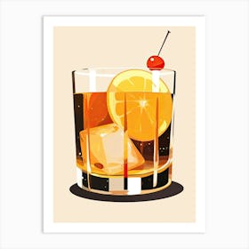 Mid Century Modern Whiskey Sour Floral Infusion Cocktail 4 Art Print