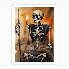 Vintage Halloween Gothic Skeleton Painting (27) Art Print