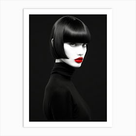 Black And White Portrait Of A Woman Art Print