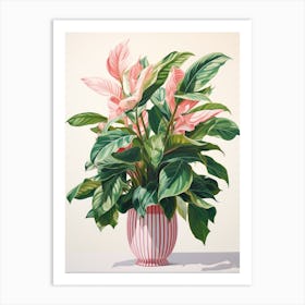 Pink Philodendron Art Print