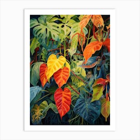 Tropical Plant Painting Devils Ivy  1 Art Print