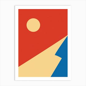 Edge Of Mountain Mid Century Geometric Art Art Print