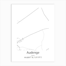 Audenge,France Minimalist Map Art Print