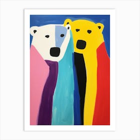 Colourful Kids Animal Art Polar Bear 3 Art Print