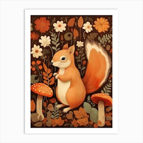 Fall Foliage Squirrel 3 Art Print