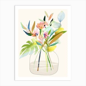 Minimal Art Vase With Flowers 6 Art Print