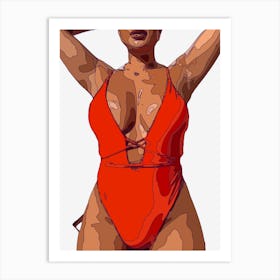 Abstract Geometric Sexy Woman (27) Art Print