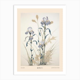 Ayame Japanese Iris 3 Vintage Japanese Botanical Poster Art Print