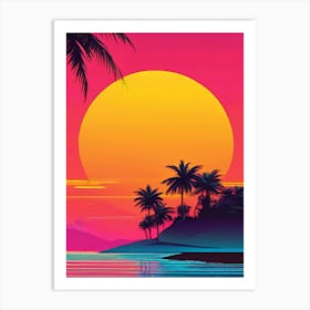 Sunset At The Beach 19 Art Print