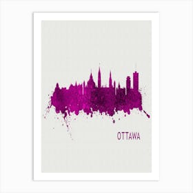 Ottawa Canada City Purple Art Print